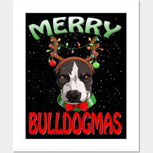 Merry Bullmas Ugly Bulldog Christmas Xmas Pajamas T-Shirt Posters and Art